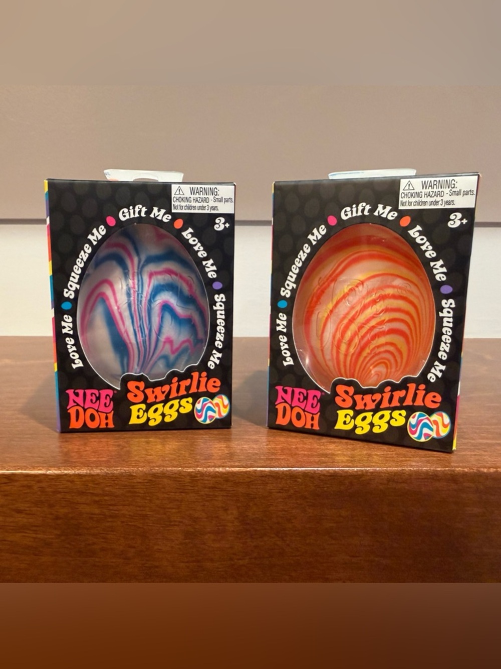 Bundle Nee Doh Swirlie Eggs - Blue/Pink & Orange/White Set